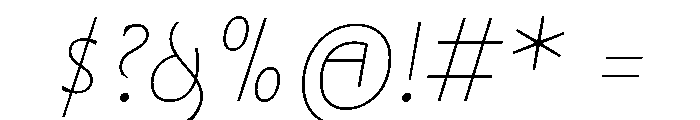 Fammilia BT Thin Italic Font OTHER CHARS