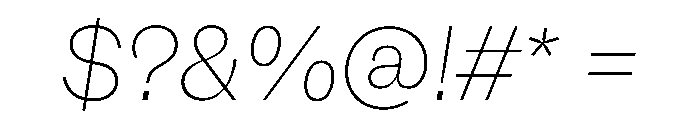 Fazer MasterTrial ThinItalic Font OTHER CHARS