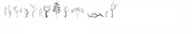 fall branches dingbats Font LOWERCASE