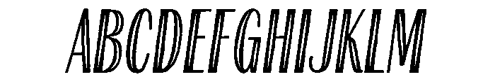 Farmhand Sans Regular Italic Inline Font UPPERCASE