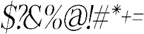 Felgiora Extra Light Italic Condensed otf (200) Font OTHER CHARS