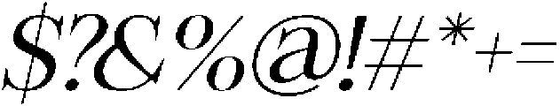 Felgiora Light Italic Expanded otf (300) Font OTHER CHARS