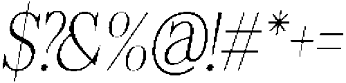 Felgiora Thin Italic Condensed otf (100) Font OTHER CHARS
