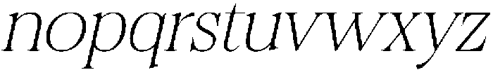 Felgiora Thin Italic Expanded otf (100) Font LOWERCASE