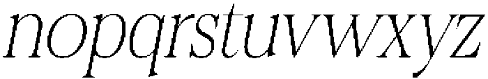 Felgiora Thin Italic Semi Condensed otf (100) Font LOWERCASE