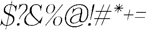 Felgiora Thin Italic otf (100) Font OTHER CHARS