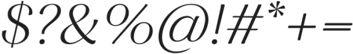 Femero Light italic otf (300) Font OTHER CHARS