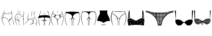 Female Underwear Font UPPERCASE
