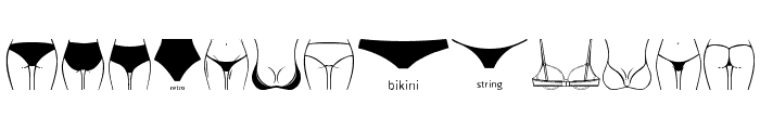 Female Underwear Font LOWERCASE