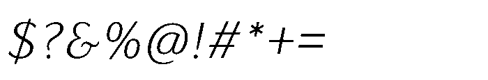 Feldora Light Italic Font OTHER CHARS