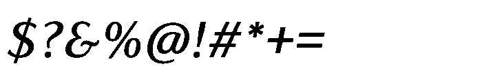 Feldora Medium Italic Font OTHER CHARS