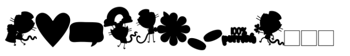 Feline Lucky Color Dingbat Font LOWERCASE