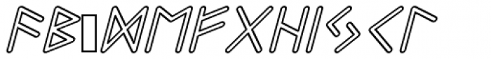 Felt-Tip Futhark Outline Oblique Font LOWERCASE