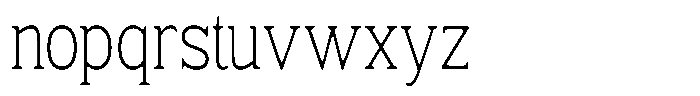Fendrok Smooth Extra Light Conden Font LOWERCASE