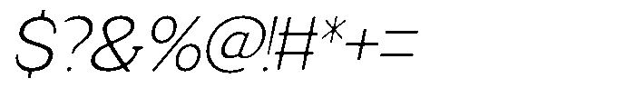 Fendrok Smooth Extra Light Slan Sem Exp Font OTHER CHARS