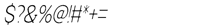 Fendrok Smooth Extra Light Slant Conde Font OTHER CHARS