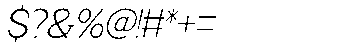 Fendrok Smooth Extra Light Slant Font OTHER CHARS