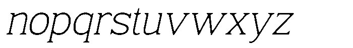 Fendrok Smooth Extra Light Slant Font LOWERCASE