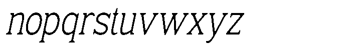 Fendrok Smooth Light Slant Condensed Font LOWERCASE