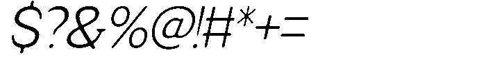 Fendrok Smooth Light Slant Font OTHER CHARS