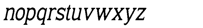 Fendrok Smooth Medium Slant Conden Font LOWERCASE