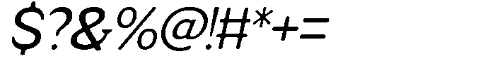 Fendrok Smooth Medium Slant Semi Exp Font OTHER CHARS