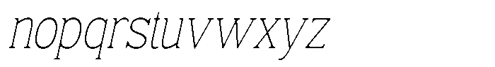 Fendrok Smooth Thin Slant Condensed Font LOWERCASE