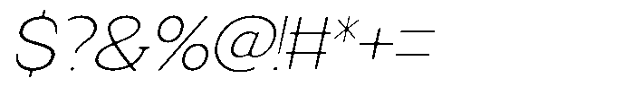 Fendrok Smooth Thin Slant Expanded Font OTHER CHARS