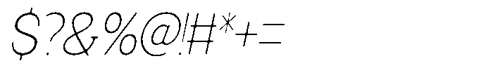 Fendrok Smooth Thin Slant Semi Conde Font OTHER CHARS