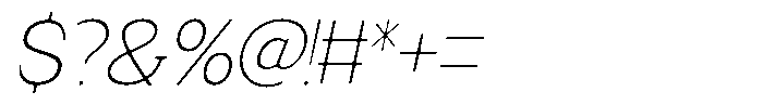 Fendrok Smooth Thin Slant Font OTHER CHARS