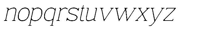 Fendrok Smooth Thin Slant Font LOWERCASE
