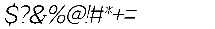 Fendrok Soft Light Slant Font OTHER CHARS