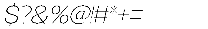 Fendrok Soft Thin Slant Expanded Font OTHER CHARS