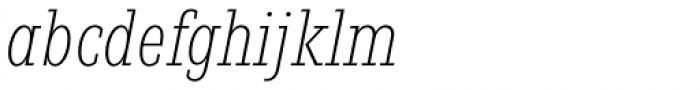 Fenomen Slab XCN Thin Italic Font LOWERCASE
