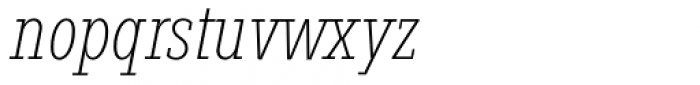Fenomen Slab XCN Thin Italic Font LOWERCASE
