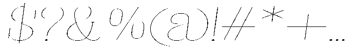 Fenoura Thin Expanded Slant Font OTHER CHARS
