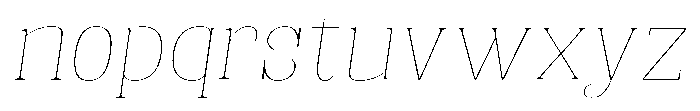 Fenoura Thin Expanded Slant Font LOWERCASE