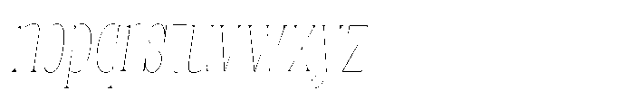 Fenoura Thin Semi Condensed Slant Font LOWERCASE