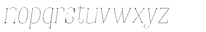 Fenoura Thin Semi Expanded Slant Font LOWERCASE