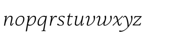 Fermata Light Italic Font LOWERCASE