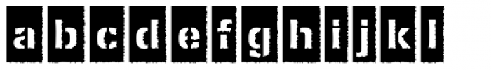 Ferro Stencil EF Bold Negative Rough Font LOWERCASE
