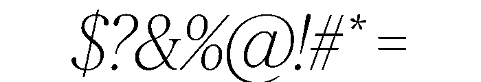 Feature Display Extralight Italic Font OTHER CHARS