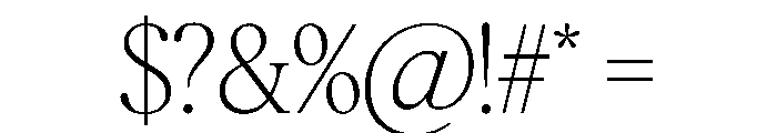 Feature Display Extralight Font OTHER CHARS