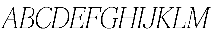 Feature Flat Display Extralight Italic Font UPPERCASE