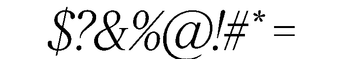 Feature Flat Display Light Italic Font OTHER CHARS