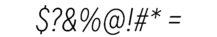 FeedSansCondensed ExtralightItalic Font OTHER CHARS