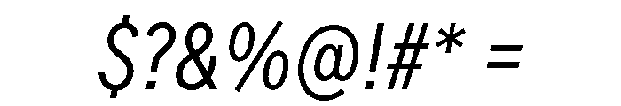 FeedSansCondensed LightItalic Font OTHER CHARS