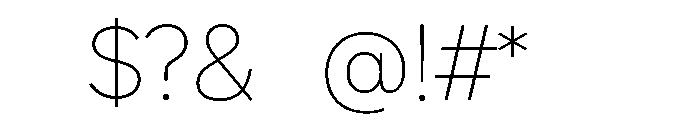 Felicettev0.2 Thin Font OTHER CHARS