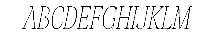 Fenul TRIAL CompressedThinItalic Instance Font UPPERCASE