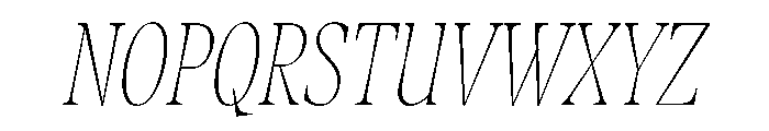 Fenul TRIAL CompressedThinItalic Instance Font UPPERCASE